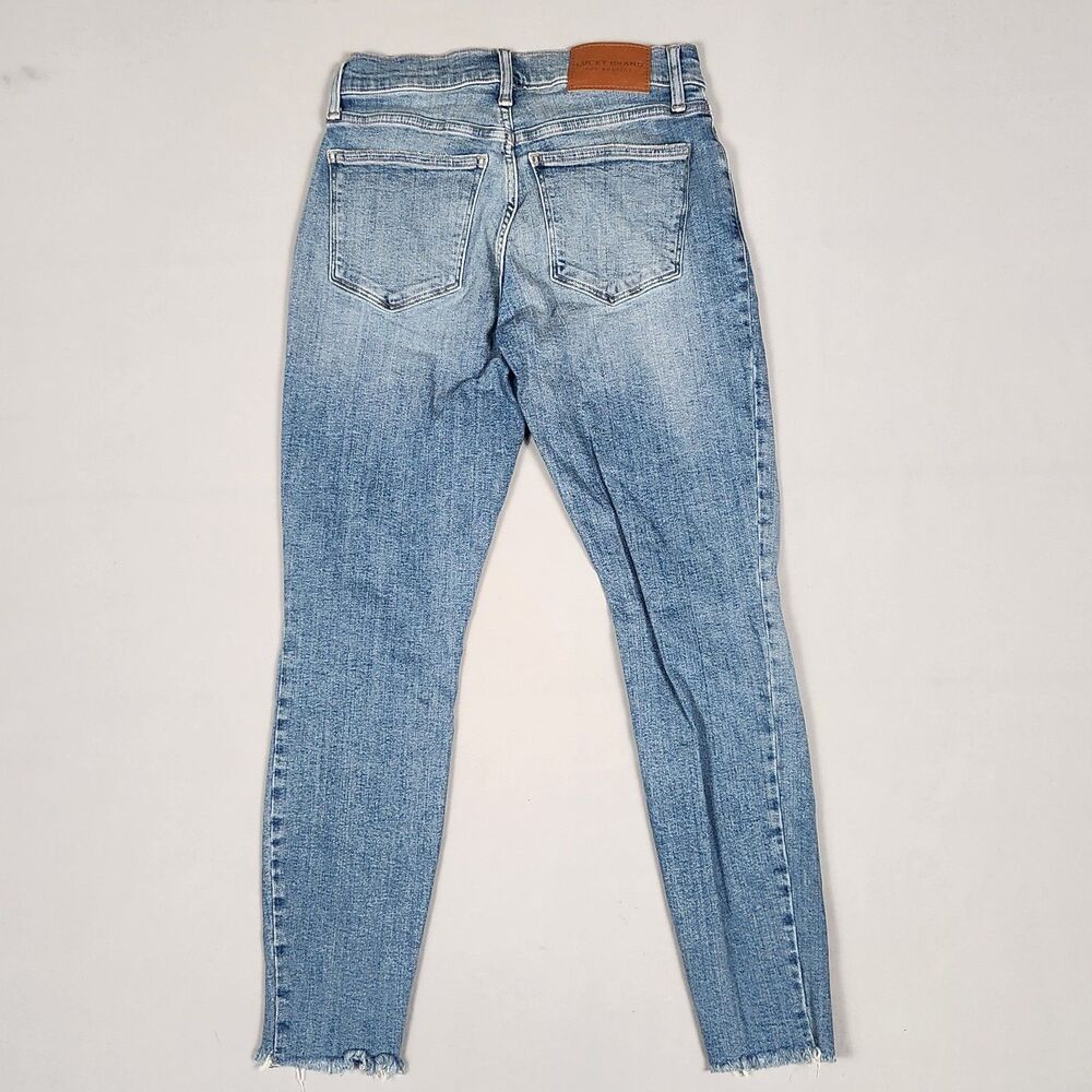 Lucky Brand Mid Rise Super Skinny Jeans Distressed Light Wash 6/28 - Picture 3 of 13